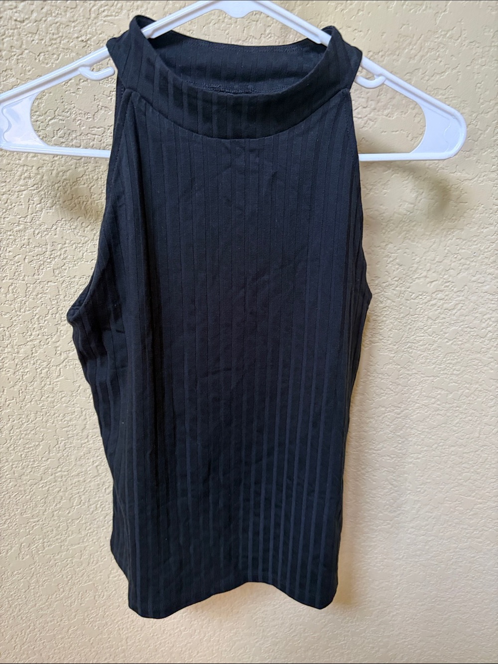 Banana Republic Black Ribbed Mock Neck Tank